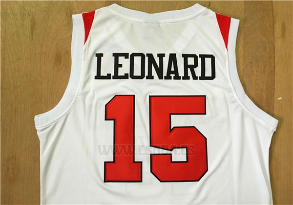 Camiseta NCAA San Diego State University Kawhi Leonard #15 Blanco